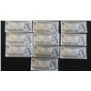 Image 2 : (12) Canadian Bills 1973/74 : (2) $2 Bills , (10) $1 Bills