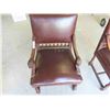 Image 8 : 2 Gorgeous Peg and Ball Lion Head Leather 1/4 Cut Oak Arm Chairs 