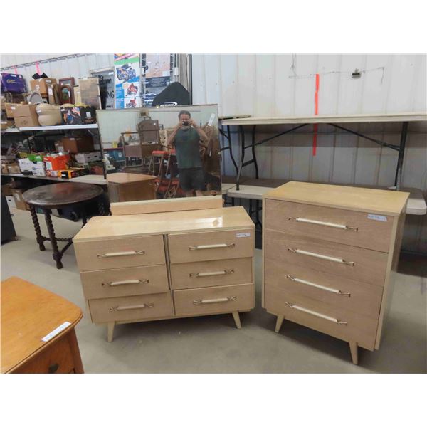 2 MCM Dressers : 32'' x 46'' x 18'' Plus Mirror 30 1/2'' x 34''   ,   40'' x 