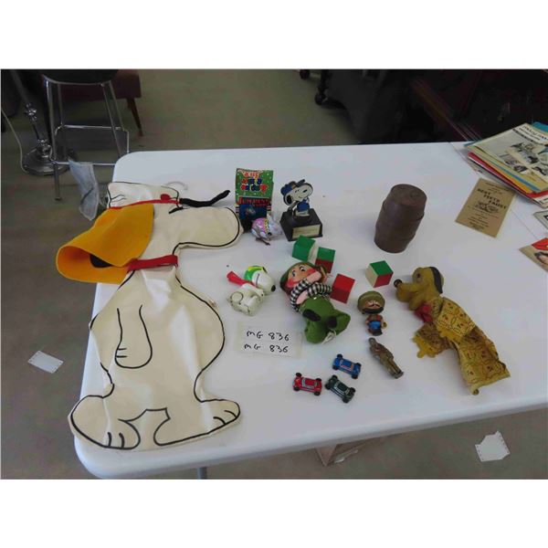 Pluto Hand Puppet , Barrel of Monkeys , Wind Up Rabbit , Toy Cars , 