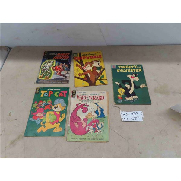 5 Gold Key and Dell Comics 10 Cents - 12 Cents : Top Cat , Wart and