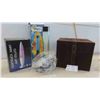 Image 1 : Nesting Boxes Largest is 12'' x 10'' x 10 1/2'' , 2 New Old Stock Lamps Glitter & 