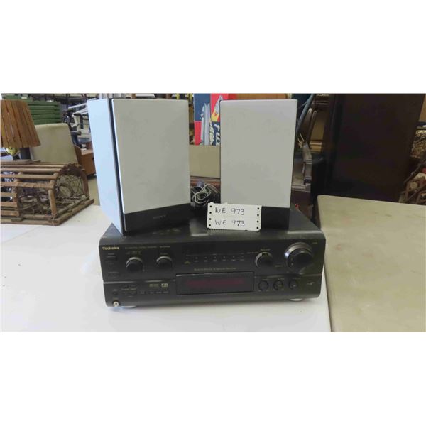 Technics Stereo Receiver , 2 Sony Speakers 
