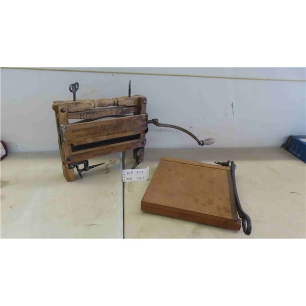 Vintage Wringer , Paper Cutter 