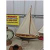 Image 3 : Mantle Sail Boat , Sail Boat Carving , Coconut Carved Bird Feeder/Planter , 