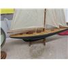 Image 4 : Mantle Sail Boat , Sail Boat Carving , Coconut Carved Bird Feeder/Planter , 