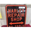 Image 2 : Heavy Steel Harley Repair Shop 'No Tools Loaned' Sign 18'' x 12'' - This is a High