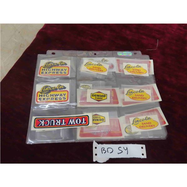 Large Lot of Lincoln Toys Replacement Decals for Lincoln Toy Trucks 