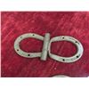 Image 3 : Pair of Vintage Unusual Horseshoe Door Hinges , Shoes are Stamped ''Pony'' 