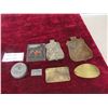 Image 1 : Antique Harris Metal Paperweight , Assorted Brass Machinery Tags , Plus 