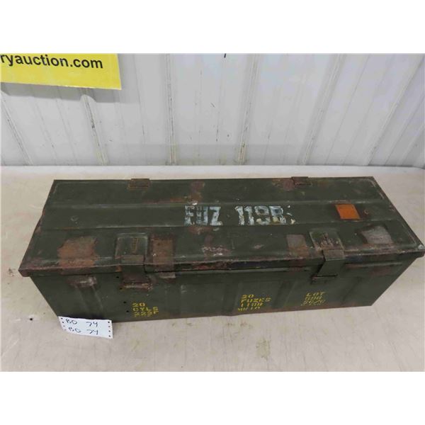 Original WW2 Large Steel Ammo Box Dated 1943 - Box is Marked BSMS/1943 , 