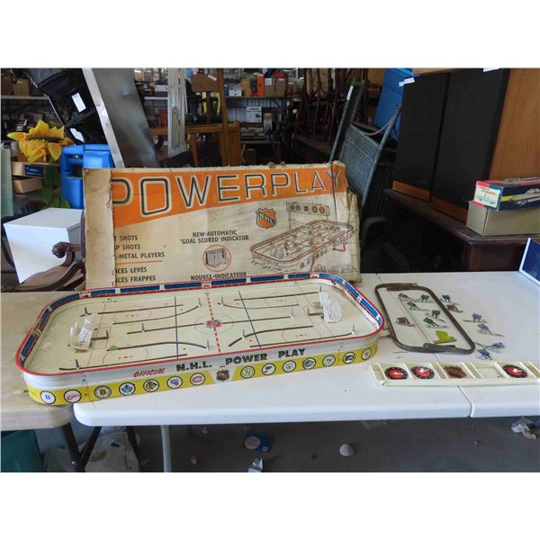 Power Play Table Hockey Game with Metal Players , Overhead Score Board & Original