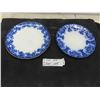 Image 1 : 2 Flow Blue Plates with Gold Accents 