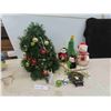 Image 1 : Decorated Christmas Tree with Lights 16'' Tall , Snowman , Penguin Display , 
