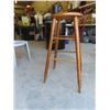 Image 3 : Vintage Padded Stool , Patio End Table , Wood Stool 29 1/2'' Tall 