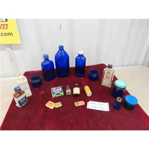 Cobalt Medicine Bottles , Various Medicine Tins , Other Medicine Bottles 