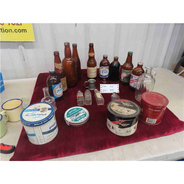 Tobacco Tins , Old Beer Bottles , Plus 