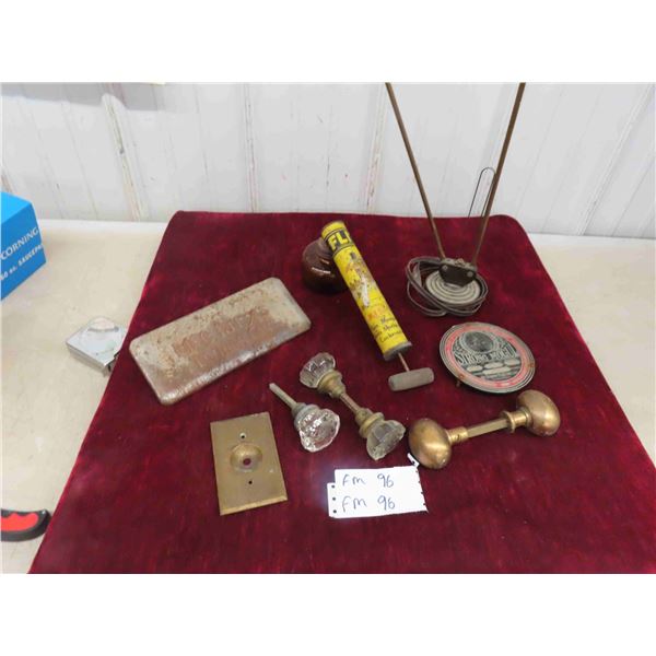 Rabbit Ears Antenna , Old Glass/Brass Door Knobs , Fly Sprayer , Plus 