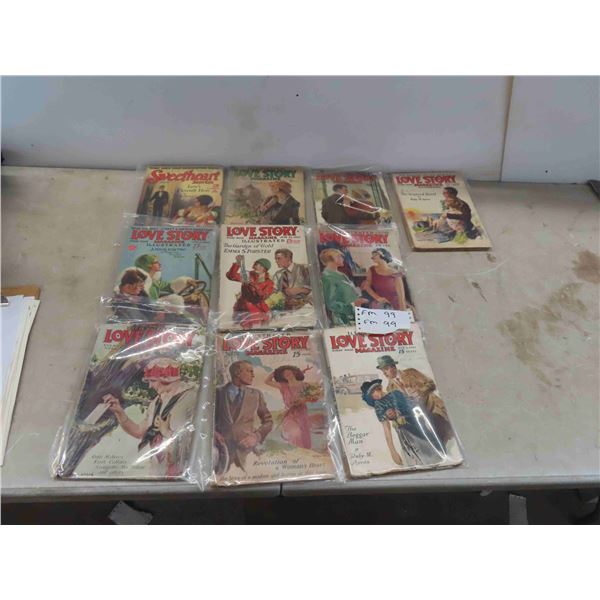 (10) 1920s Love Story Magazines 