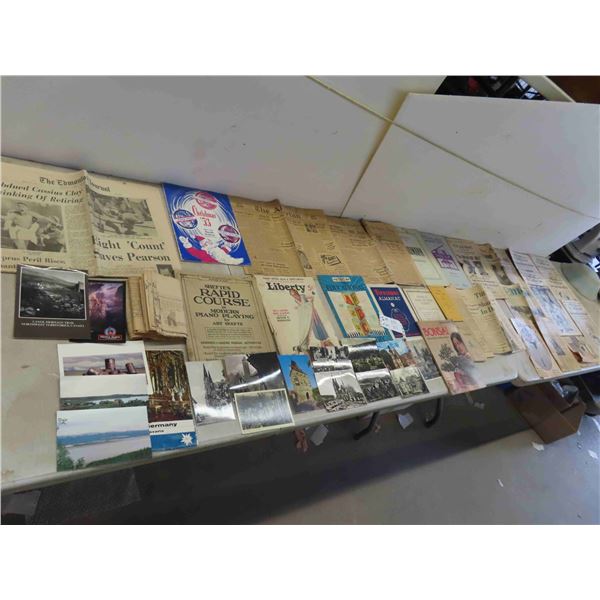 Old Newspapers , 1930s Liberty , Postcards , Plus 