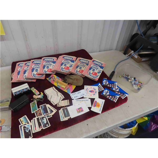 Jumbo Popcorn Bags , Marbles , Red Rose Tea Cards , Elvis Stamp , Fred Flinstone
