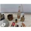 Image 3 : Wall Mount Coal Oil Lamp , Old Product Bottles , Brass Scoop 