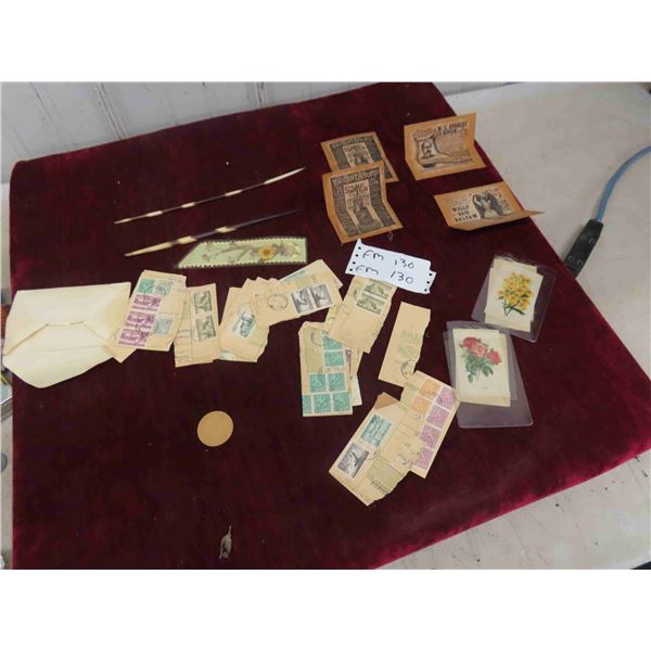 Paper Advertisements, Stamps , Porcupine Quill , Plus 