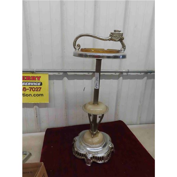 Vintage Chrome Ashtray with Lighter 