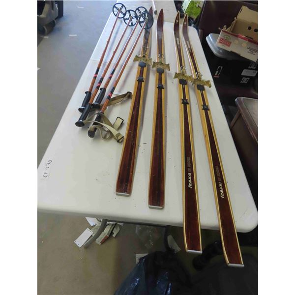 2 Sets of Cross Country Skis and Poles 