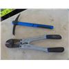 Image 4 : (2) 18'' Crescent Wrenches , Bolt Cutters , Pick Axe , Stanley Planer 