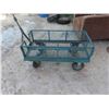 Image 1 : Metal Garden Wagon with Fold Down Sides - Handle Needs Rapair , Has 2 Flat