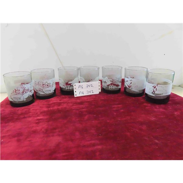 Vintage 1980s Libbey McDonalds Hawaii Promotional Souvenir Set of 7 Heavy 