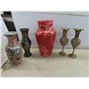 Image 1 : 5 Vases (2) Brass , Ceramic 