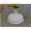 Image 3 : 1940s Vintage 16'' White Porcelain Industrial Gas Station Light Fixture 