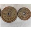 Image 2 : Vintage Weider Barbell Weight Lifting Plates (2) 35lbs , (2) 12 1/2lbs , (1) 7 1/2lbs , (3) 5lbs, 