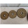 Image 4 : Vintage Weider Barbell Weight Lifting Plates (2) 35lbs , (2) 12 1/2lbs , (1) 7 1/2lbs , (3) 5lbs, 