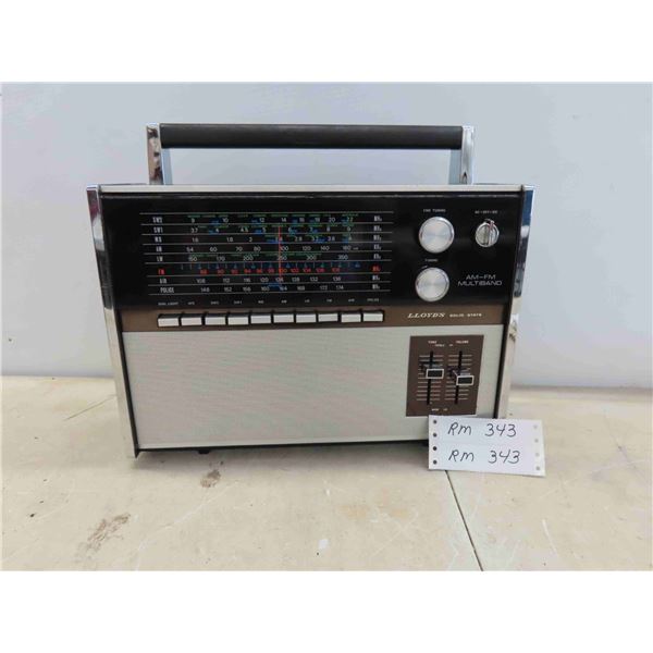 Vintage Lloyds AM/FM AC/DC Multi Band Radio with Cord -Working 