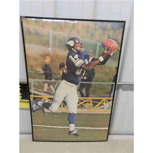 Vintage Gene Washington Framed Poster Minnesota Vikings 24'' x 36'' 
