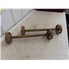 Image 4 : Antique Hit and Miss Cast Wheels with Axle - For Repurpose Projects 