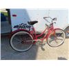 Image 1 : Ruby Red Wasaga Beach Cruiser Pedal Bike 26'' with Helmet and Dog Bungy Cord  