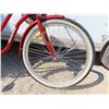 Image 2 : Ruby Red Wasaga Beach Cruiser Pedal Bike 26'' with Helmet and Dog Bungy Cord  