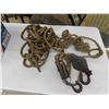 Image 1 : Antique Block and Tackle Pulley with 80ft of Rope 