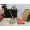 Image 1 : Vintage Christmas Lights , Safety Kit , Chrome Desk Lamp , Old Wall Clock 