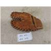 Image 1 : Antqiue Leather 3 Finger Baseball Glove with Makers Tag 