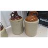 Image 2 : Apple Crate with 2 Stoneware Jugs & Pickle Crock