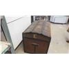 Image 3 : Round Top Immigrant Trunk with Time Period Name 24'' x 34'' x 21'' 