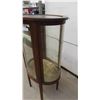 Image 5 : C.1860 Mahogany Oval China Cabinet with Curved Glass - 1 Glass 