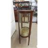 Image 7 : C.1860 Mahogany Oval China Cabinet with Curved Glass - 1 Glass 