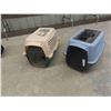 Image 1 : 2 Portable Pet Kennels 14'' x 22'' x 14'' 