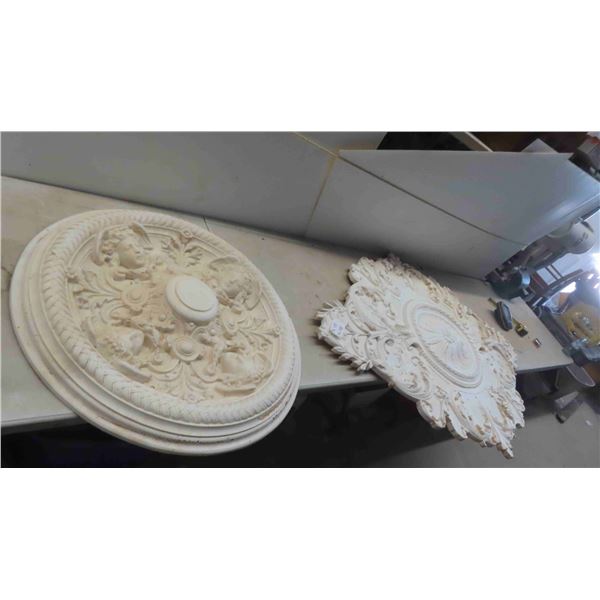 2 Decorative Ceiling Discs (1) Round 32'' Across (1) 46'' x 70'' 
